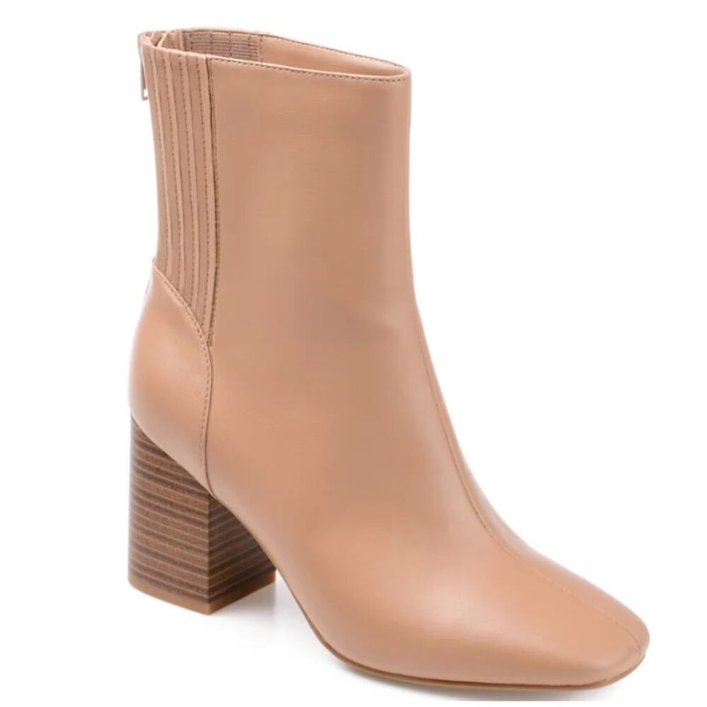 JOURNEE COLLECTION WOMENS MAIZE MODERN ZIP BOOTIE NUDE 9M NEW